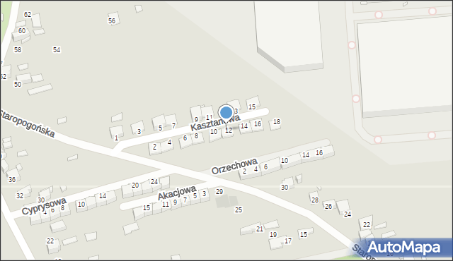 Czeladź, Kasztanowa, 12, mapa Czeladź