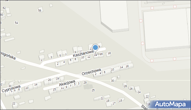 Czeladź, Kasztanowa, 14, mapa Czeladź