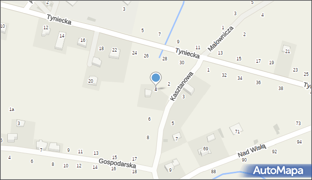 Czernichów, Kasztanowa, 4, mapa Czernichów