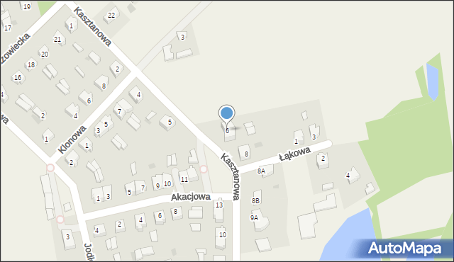 Czerniewice, Kasztanowa, 6, mapa Czerniewice