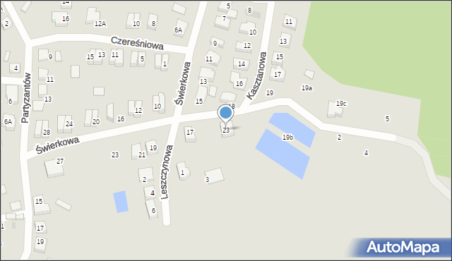 Czersk, Kasztanowa, 23, mapa Czersk