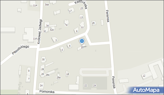 Czersk, Kaszubska, 10, mapa Czersk