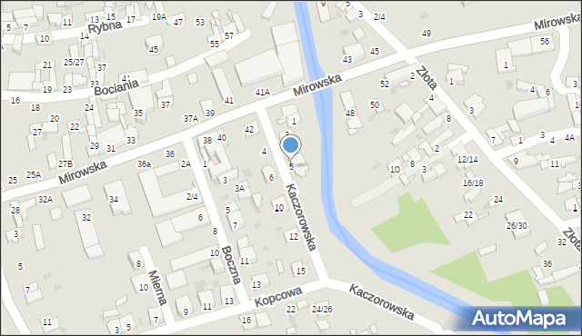 Częstochowa, Kaczorowska, 5, mapa Częstochowy