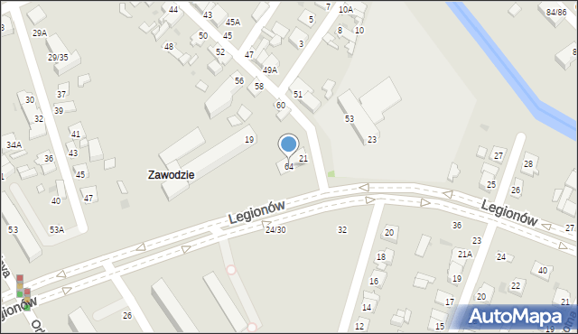 Częstochowa, Kaczorowska, 64, mapa Częstochowy