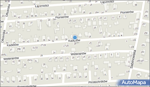 Częstochowa, Kadetów, 19, mapa Częstochowy