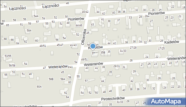 Częstochowa, Kadetów, 37, mapa Częstochowy