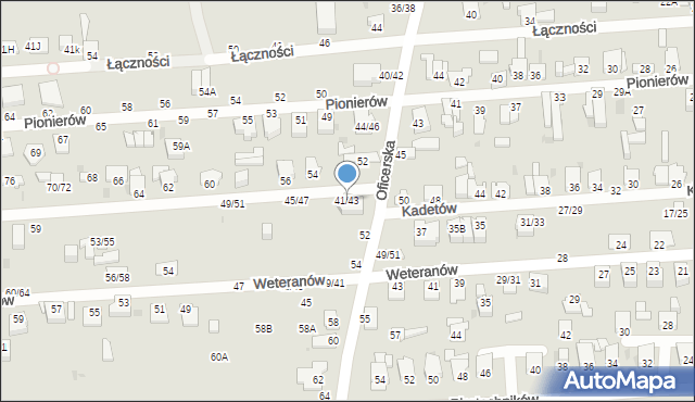 Częstochowa, Kadetów, 41/43, mapa Częstochowy