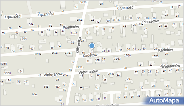 Częstochowa, Kadetów, 48, mapa Częstochowy