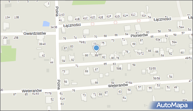 Częstochowa, Kadetów, 84, mapa Częstochowy