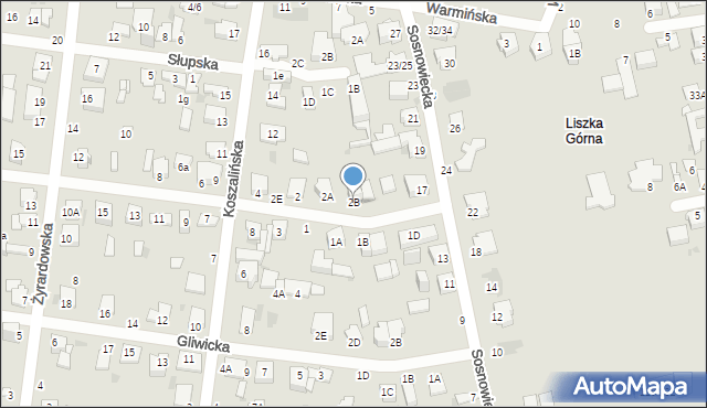 Częstochowa, Kaliska, 2B, mapa Częstochowy