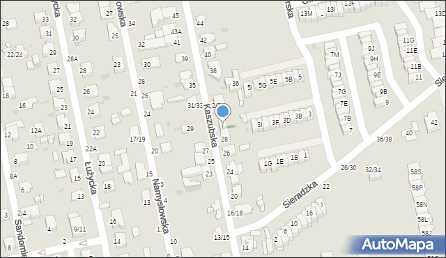 Częstochowa, Kaszubska, 30, mapa Częstochowy