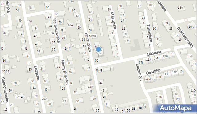 Częstochowa, Kaszubska, 52, mapa Częstochowy