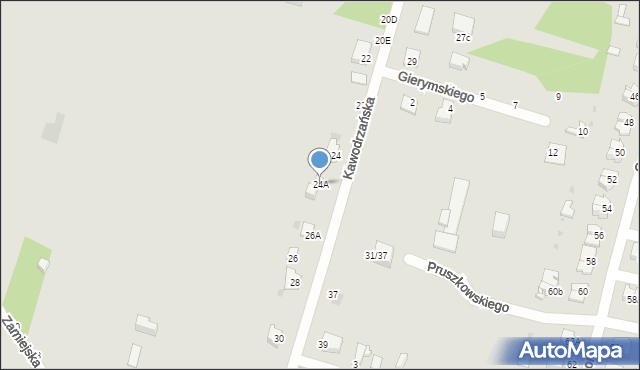 Częstochowa, Kawodrzańska, 24A, mapa Częstochowy