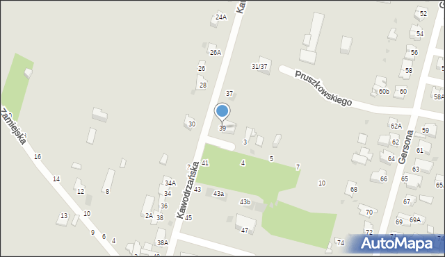 Częstochowa, Kawodrzańska, 39, mapa Częstochowy