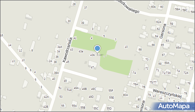 Częstochowa, Kawodrzańska, 43c, mapa Częstochowy
