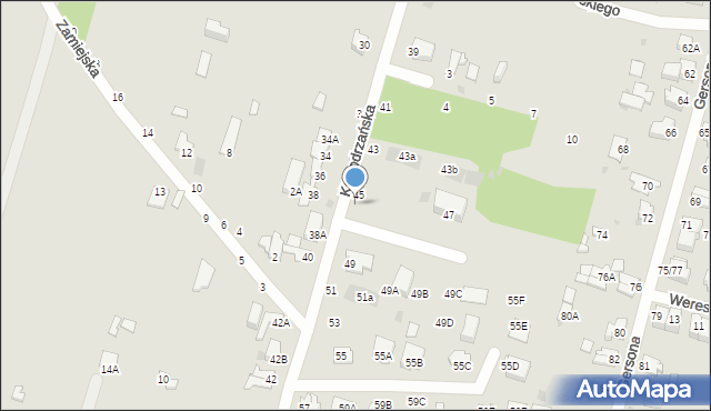 Częstochowa, Kawodrzańska, 45a, mapa Częstochowy