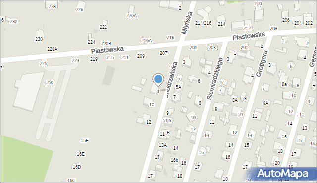 Częstochowa, Kawodrzańska, 8, mapa Częstochowy