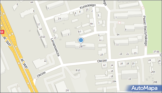 Częstochowa, Kasprowicza Jana, 2/8, mapa Częstochowy