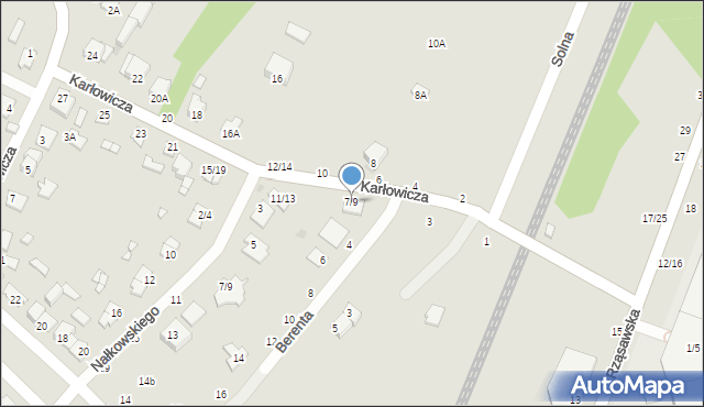 Częstochowa, Karłowicza Jana, 7/9, mapa Częstochowy