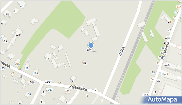 Częstochowa, Karłowicza Jana, 8B, mapa Częstochowy