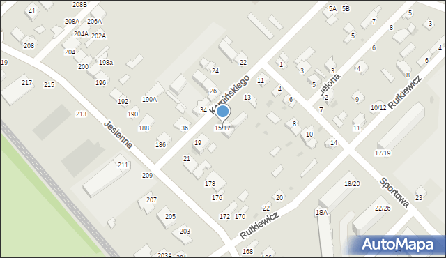 Częstochowa, Kamińskiego Aleksandra, dh., 15/17, mapa Częstochowy