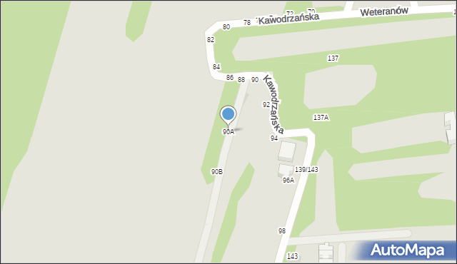 Częstochowa, Kawodrzańska, 90A, mapa Częstochowy