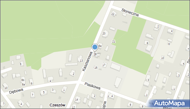 Czeszów, Kasztanowa, 18, mapa Czeszów