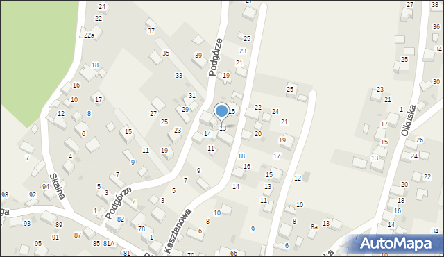 Czyżówka, Kasztanowa, 13, mapa Czyżówka