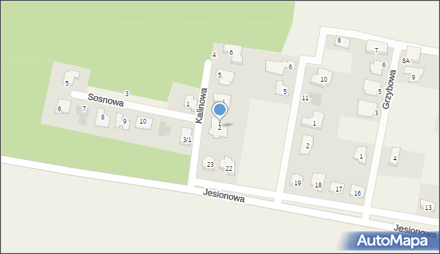 Dąbcze, Kalinowa, 2, mapa Dąbcze