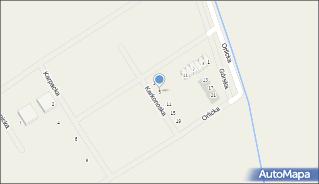 Dąbrowa, Karkonoska, 5, mapa Dąbrowa