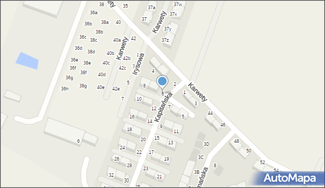 Dąbrowa, Kapitańska, 6, mapa Dąbrowa