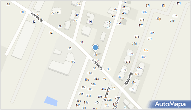 Dąbrowa, Karwety Andrzeja, adm., 33, mapa Dąbrowa