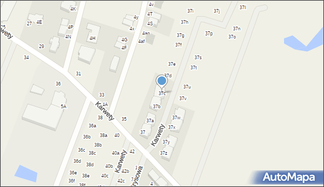 Dąbrowa, Karwety Andrzeja, adm., 37c, mapa Dąbrowa