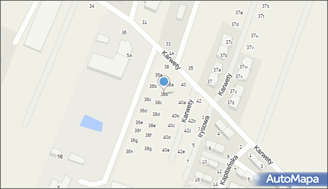 Dąbrowa, Karwety Andrzeja, adm., 38b, mapa Dąbrowa