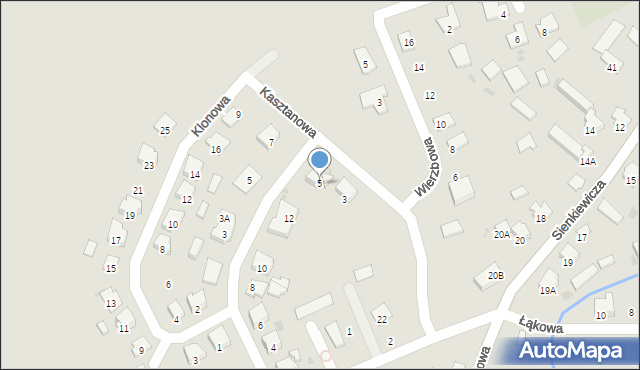 Dąbrowa Białostocka, Kasztanowa, 5, mapa Dąbrowa Białostocka