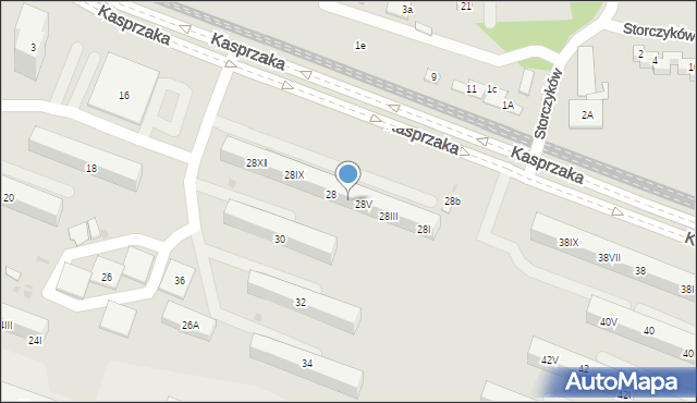 Dąbrowa Górnicza, Kasprzaka, 28VI, mapa Dąbrowa Górnicza