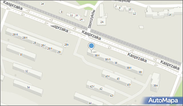 Dąbrowa Górnicza, Kasprzaka, 38X, mapa Dąbrowa Górnicza