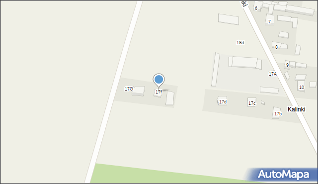 Dąbrowa Wielka, Kalinki, 17f, mapa Dąbrowa Wielka