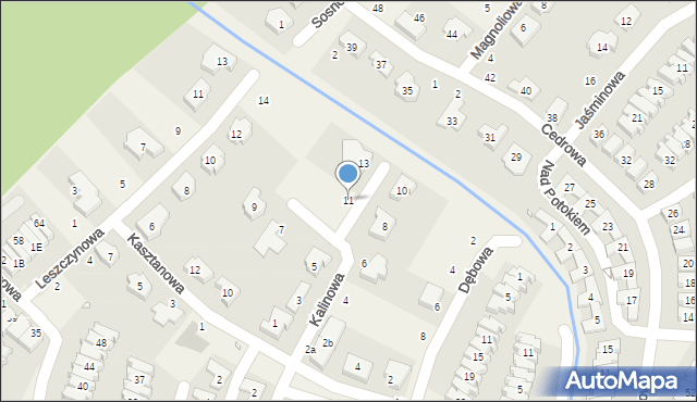 Dąbrówka, Kalinowa, 11, mapa Dąbrówka