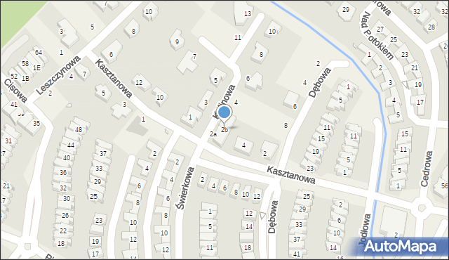 Dąbrówka, Kalinowa, 2b, mapa Dąbrówka