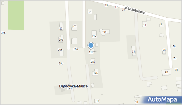 Dąbrówka Wielka, Kasztanowa, 21b, mapa Dąbrówka Wielka