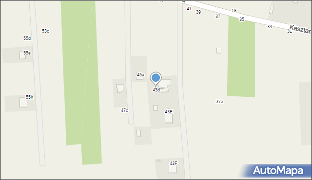 Dąbrówka Wielka, Kasztanowa, 43d, mapa Dąbrówka Wielka