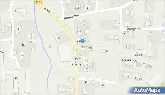 Dębnica Kaszubska, Kani Antoniego, ks., 11a, mapa Dębnica Kaszubska