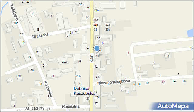 Dębnica Kaszubska, Kani Antoniego, ks., 39, mapa Dębnica Kaszubska