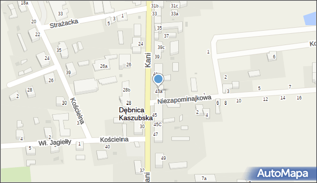 Dębnica Kaszubska, Kani Antoniego, ks., 43a, mapa Dębnica Kaszubska