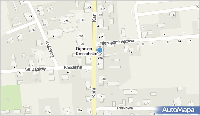 Dębnica Kaszubska, Kani Antoniego, ks., 45C, mapa Dębnica Kaszubska