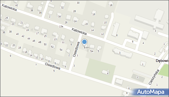 Dębowiec, Katowicka, 7, mapa Dębowiec