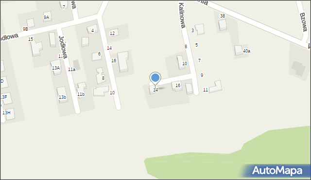 Długołęka, Kalinowa, 14, mapa Długołęka