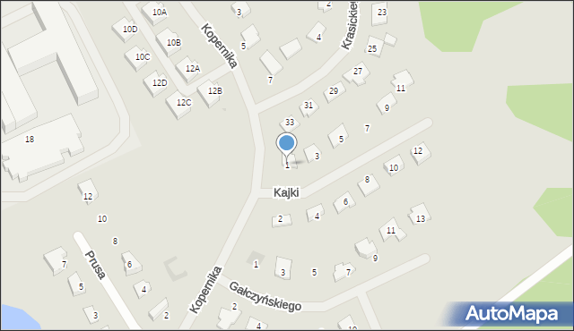 Dobre Miasto, Kajki Michała, 1, mapa Dobre Miasto