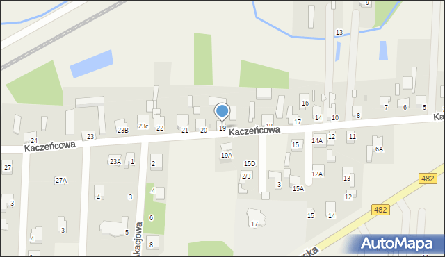 Dobroń, Kaczeńcowa, 19, mapa Dobroń